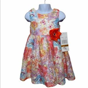 !NWT KIDS FLORAL COLORFUL RARE EDITIONS DRESS!